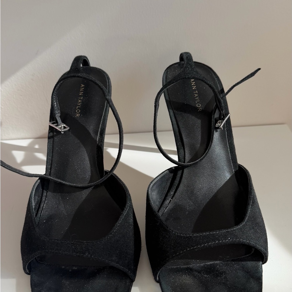 Ann Taylor Black Strappy Heels